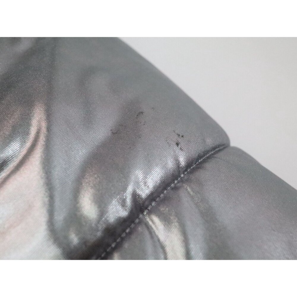 Tach Clothing Mirna Silver‎ Metallic Short Puffer Jacket Size S Cropped - Picture 6 of 10